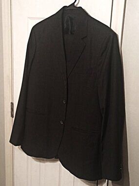 Raymond Paldi Men Grayish Brown Pinstripe 2 Piece Slim Fit Suit   46R